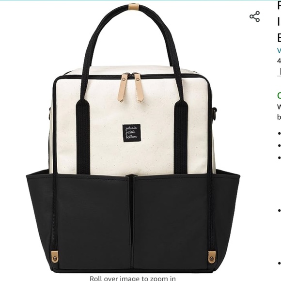 Petunia Pickle Bottom Black and Cream Baby Bag - Picture 1 of 13